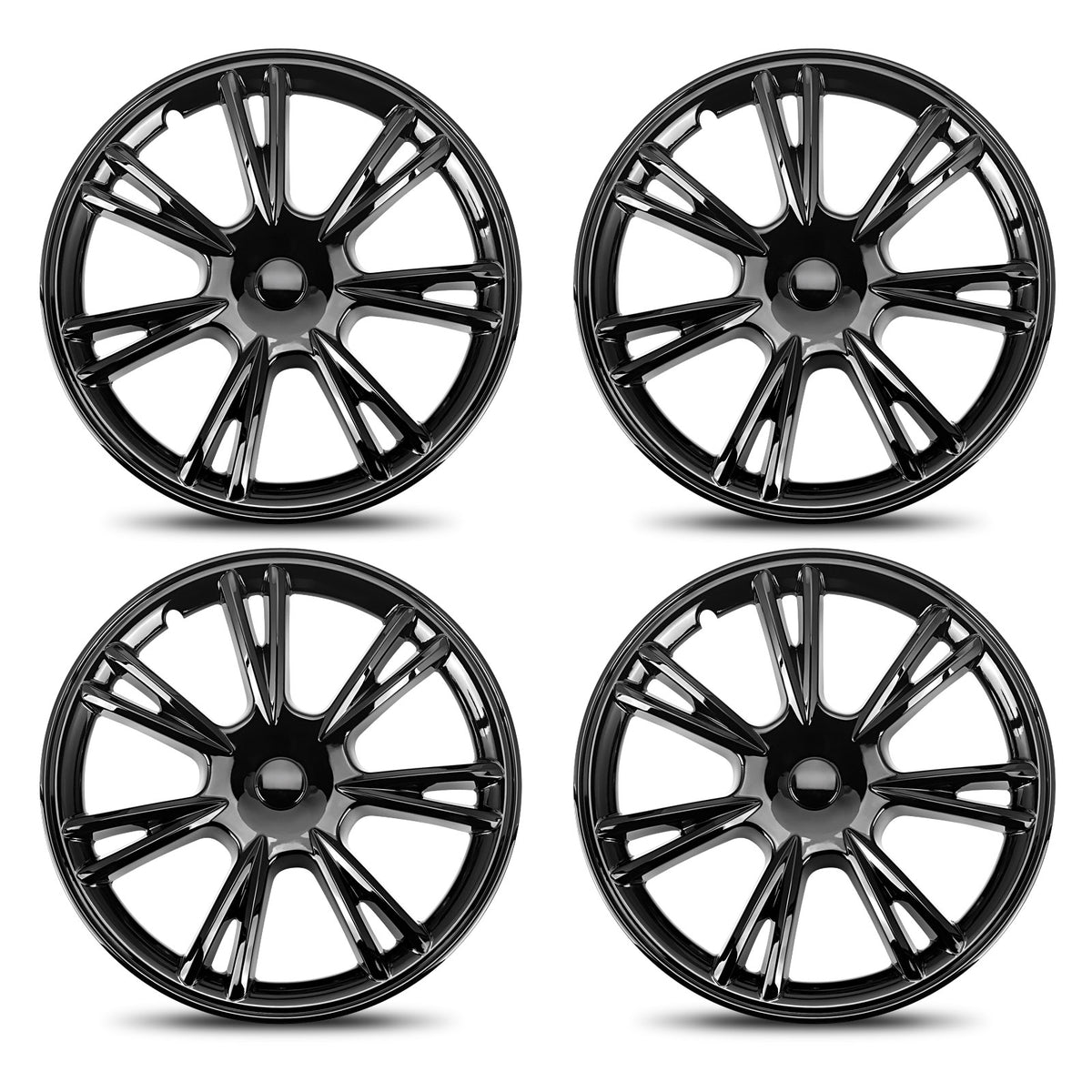 4PC Black 19-Inch Hub Caps Replacement Wheel Covers fits 2021 2022 Tesla Model Y