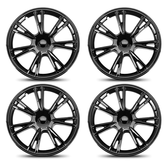 4PC Black 19-Inch Hub Caps Replacement Wheel Covers fits 2021 2022 Tesla Model Y
