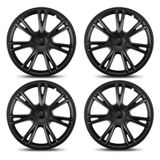4PC Black 19-Inch Hub Caps Replacement Wheel Covers fits 2021 2022 Tesla Model Y