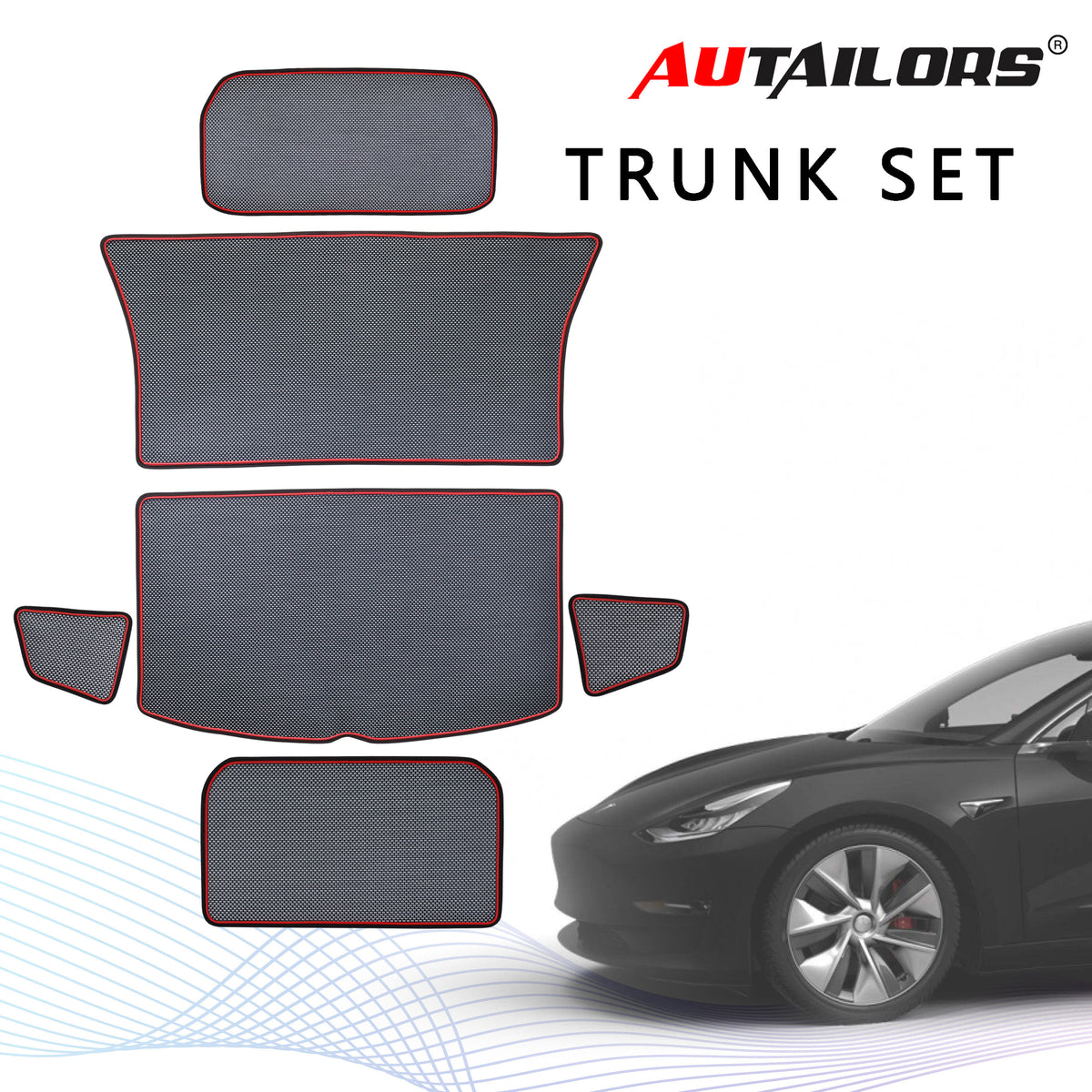 2021 5-Seat Tesla Model Y Floor Mats Manufactured from Jan. to May-Long Range(3PC/8PC/9PC/Trunk)