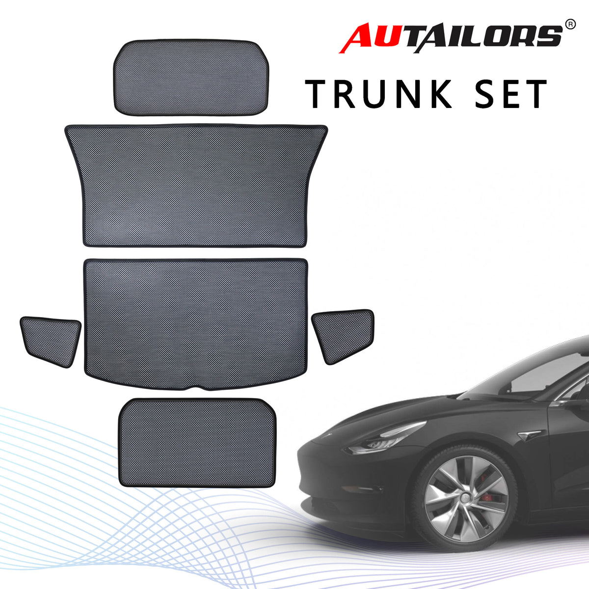 2021 5-Seat Tesla Y Floor Mats Newly Revised After June (Include June) -Performance(3/8/9/Trunk)