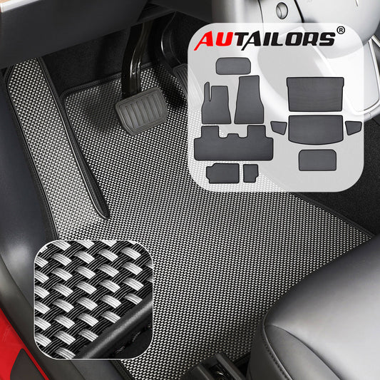 2021 7-Seat Tesla Model Y Floor Mats Newly Revised After June (Include June)-Long Range(3PC/11PC)