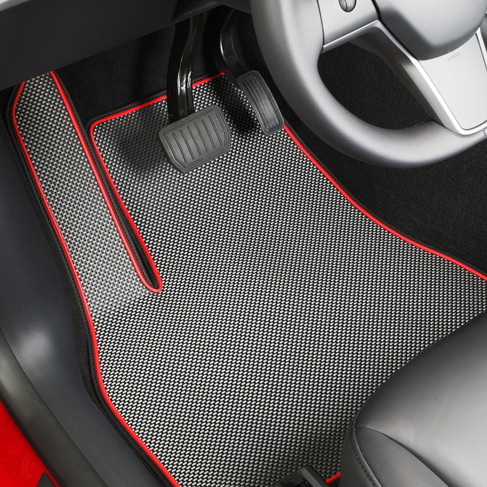 2021 5-Seat Tesla Model Y Floor Mats Manufactured from Jan. to May-Long Range(3PC/8PC/9PC/Trunk)
