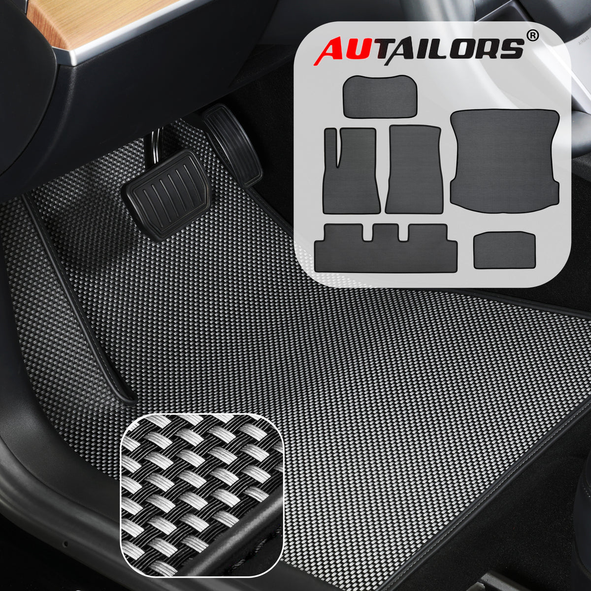 2021 Tesla Model 3 Floor Mats-Standard Range Plus(3PC/6PC)
