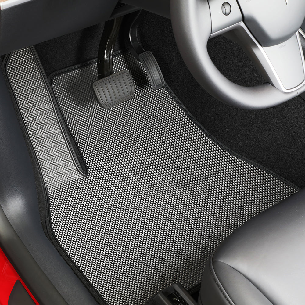 2021 5-Seat Tesla Model Y Floor Mats Manufactured from Jan. to May-Long Range(3PC/8PC/9PC/Trunk)